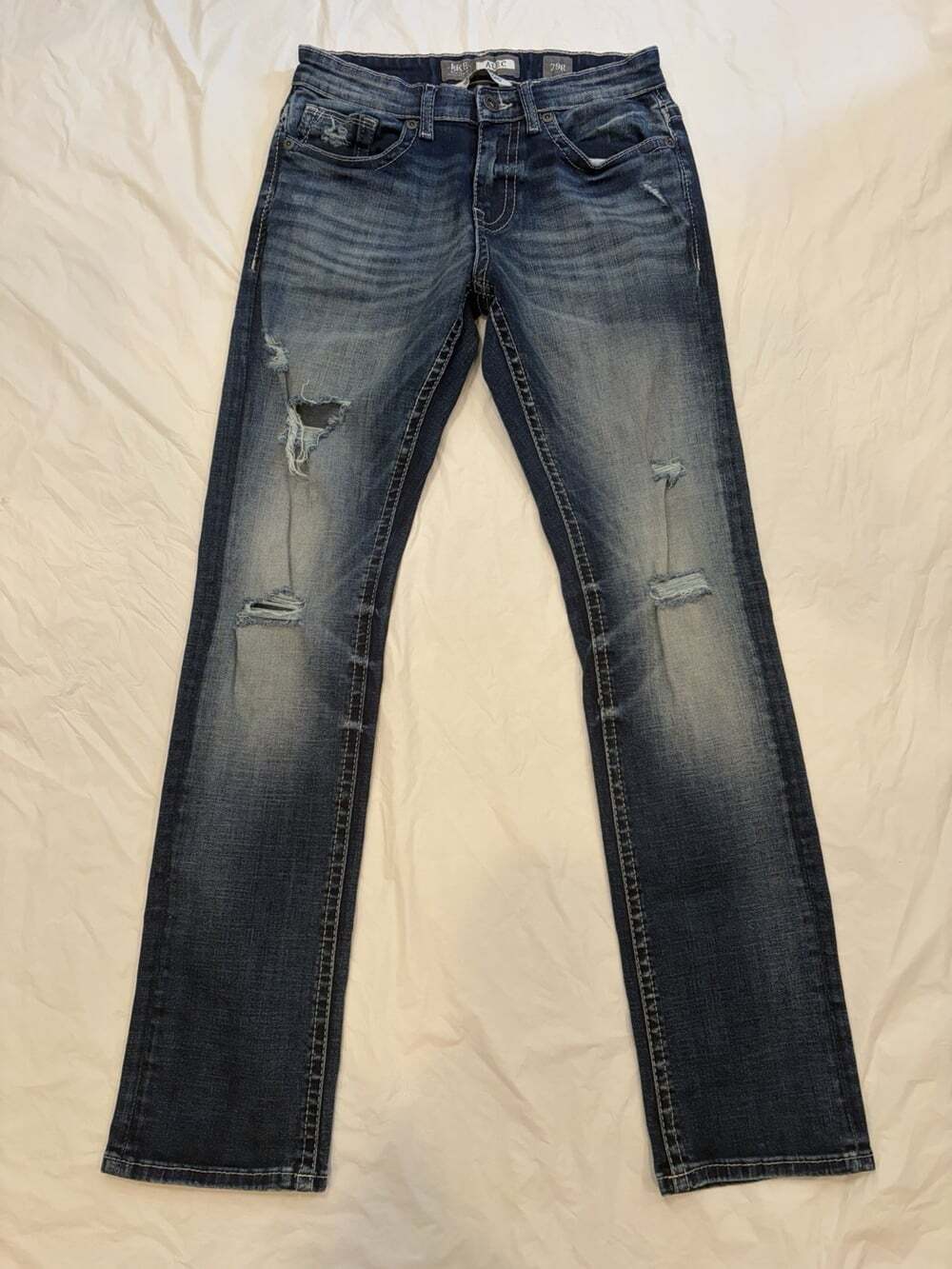 BKE Alec Jeans Men's 29Rx32 Blue Med Wash Straight Leg Distressed